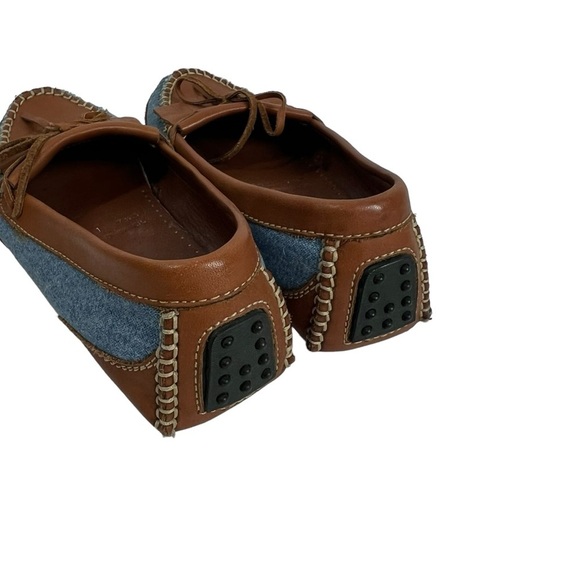 COLE HAAN COUNTRY Women's 7 1/2 Driving Loafer Brown Leather and Denim - Picture 7 of 8